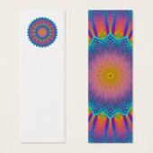 Abstract Sunflower Fractal Pixel Blue Bookmark (Front & Back)