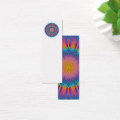 Abstract Sunflower Fractal Pixel Blue Bookmark (Desk)