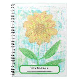 Abstract Sunflower Notebooks with Personalization