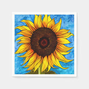 Abstract Sunflower Painting Napkins