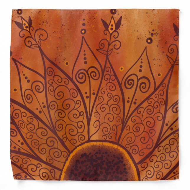 Abstract Sunflower Pattern Bandana (Front)