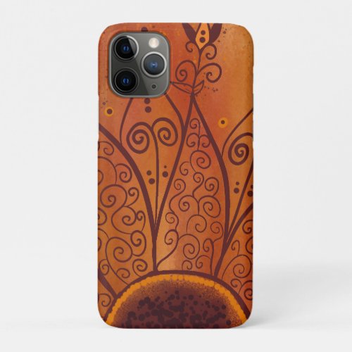 Abstract Sunflower Pattern iPhone 11 Pro Case