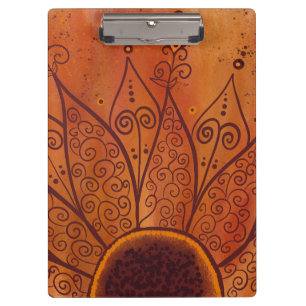 Abstract Sunflower Pattern Clipboard