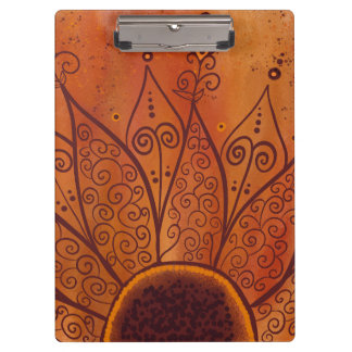 Abstract Sunflower Pattern Clipboard