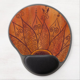 Abstract Sunflower Pattern Gel Mouse Pad