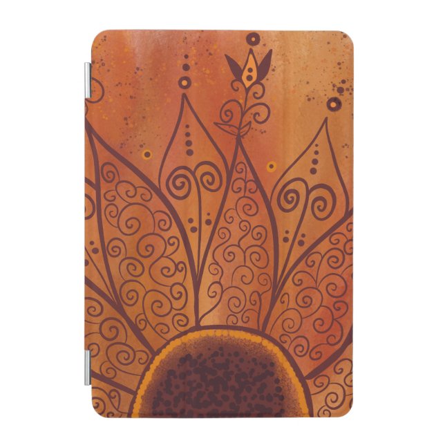 Abstract Sunflower Pattern iPad Mini Cover (Front)