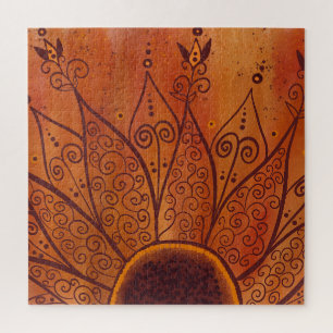 Abstract Sunflower Pattern Jigsaw Puzzle