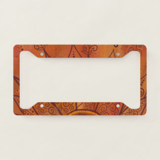 Abstract Sunflower Pattern License Plate Frame