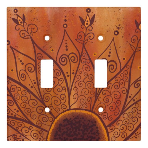 Abstract Sunflower Pattern Light Switch Cover