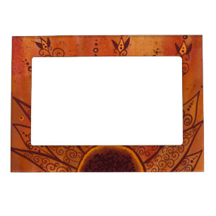 Abstract Sunflower Pattern Magnetic Frame