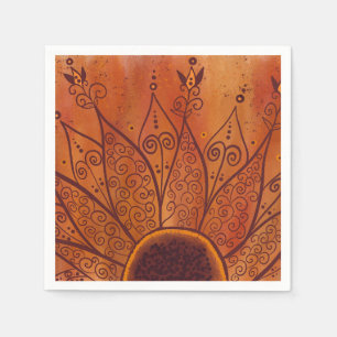 Abstract Sunflower Pattern Napkins