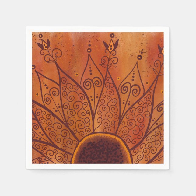 Abstract Sunflower Pattern Napkins (Front)