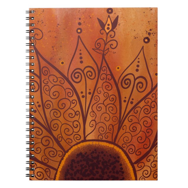 Abstract Sunflower Pattern Notebook (Front)