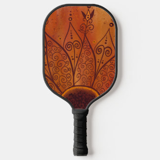 Abstract Sunflower Pattern Pickleball Paddle