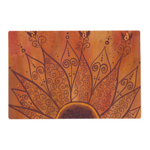 Abstract Sunflower Pattern Placemat