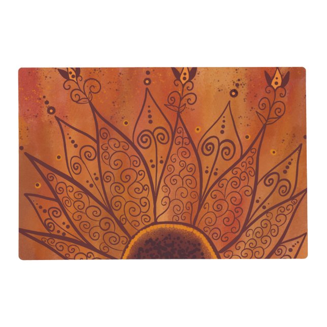 Abstract Sunflower Pattern Placemat (Front)