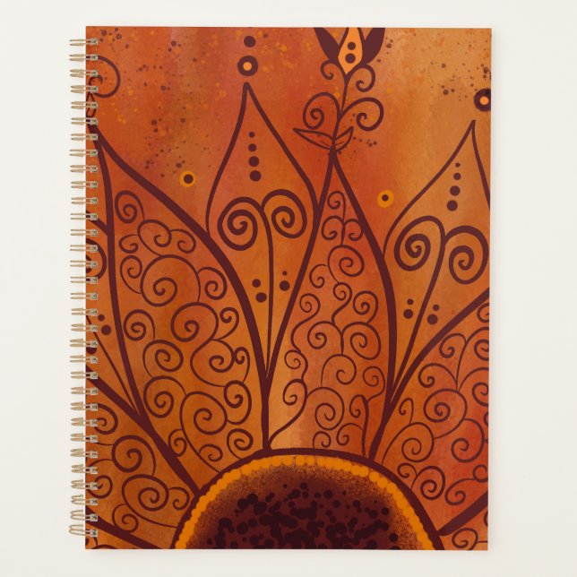Abstract Sunflower Pattern Planner (Front)