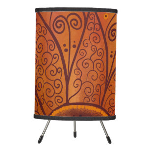 Abstract Sunflower Pattern Tripod Lamp