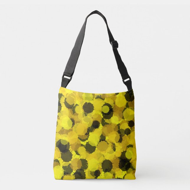 Abstract Sunflower pattern vibrant nature dots art Crossbody Bag (Front)