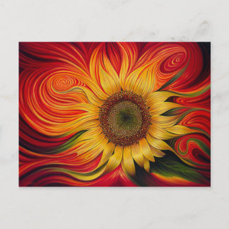 Abstract Sunflower Postcard