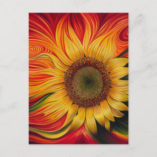 Abstract Sunflower Postcard