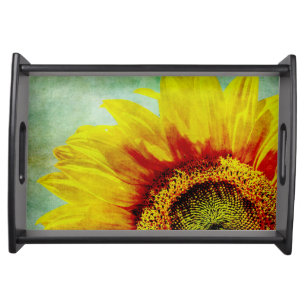 Abstract Sunflower Serving Tray
