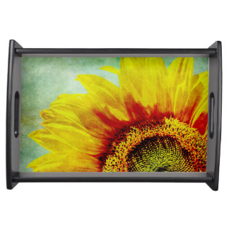 Abstract Sunflower Serving Tray