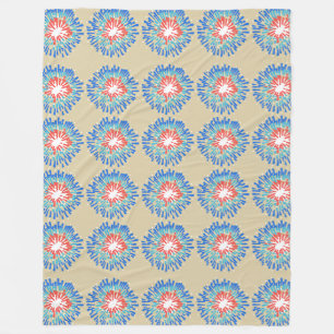 Abstract Sunflower Tile Background Fleece Blanket