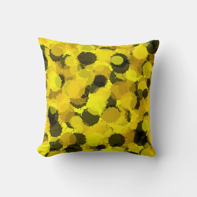 Abstract  Sunflower Yellow Pattern Bedroom Summer Throw Pillow (Front)