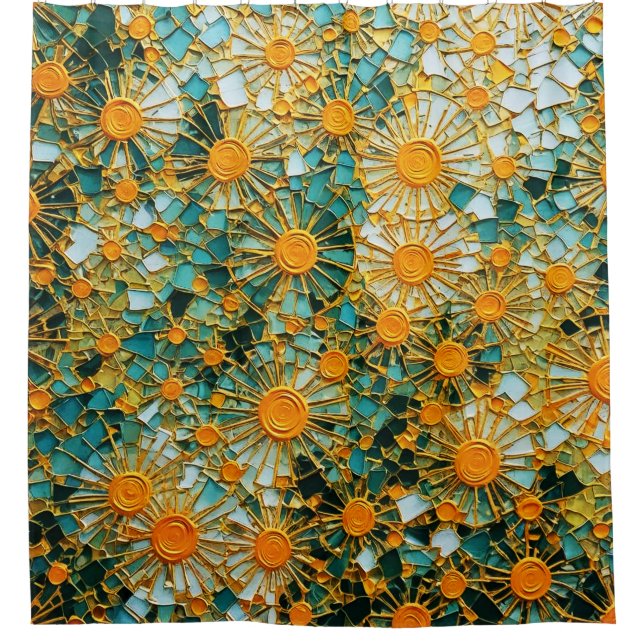 Abstract Sunflowers 102 Shower Curtain (Front)