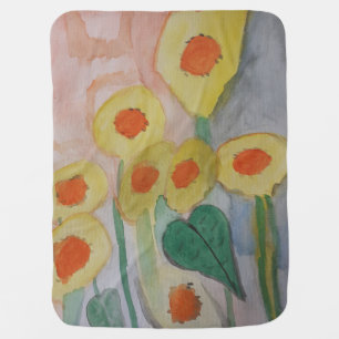 Abstract Sunflowers Baby Blanket