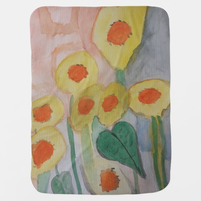 Abstract Sunflowers Baby Blanket (Front)