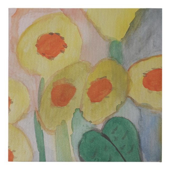 Abstract Sunflowers Canvas Art (Front)