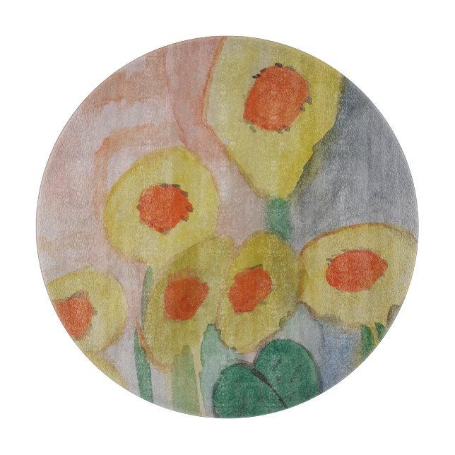 Abstract Sunflowers Chopping Board (Front)