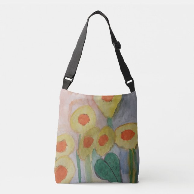 Abstract Sunflowers Crossbody Bag (Front)