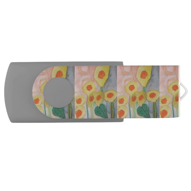 Abstract Sunflowers Flash Drive (Front)