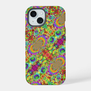 Abstract sunflowers funky retro flowers iPhone 15 case