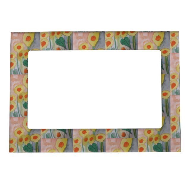 Abstract Sunflowers Magnetic Frame (Front)