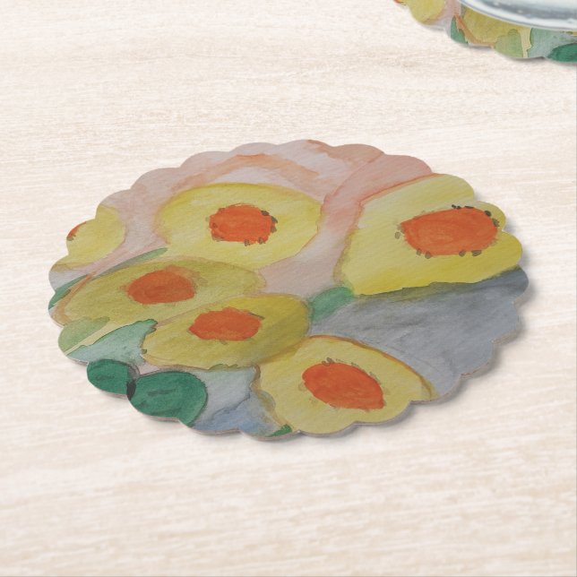 Abstract Sunflowers Paper Coaster (Angled)