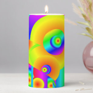 Abstract Sunflowers Pillar Candle