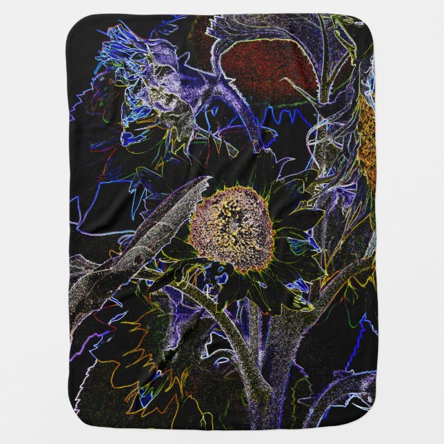 ABSTRACT SUNFLOWERS RECEIVING BLANKET (Front)