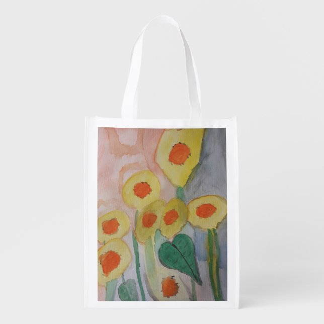 Abstract Sunflowers Reusable Shopping Bag (Front)