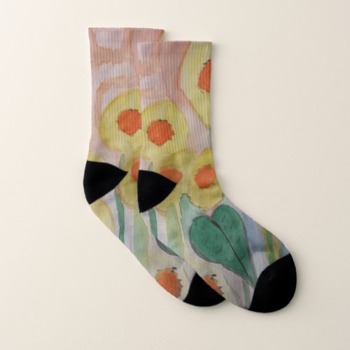 Abstract Sunflowers Socks