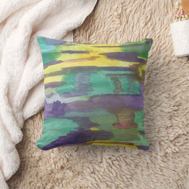 Abstract Sunrise Throw Pillow (Blanket)