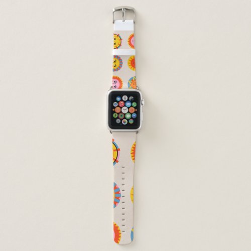 Abstract suns ethnic seamless pattern apple watch band