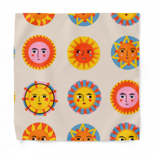Abstract suns: ethnic seamless pattern. bandana
