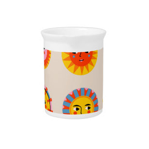 Abstract suns: ethnic seamless pattern. beverage pitcher