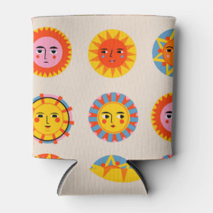 Abstract suns: ethnic seamless pattern. can cooler