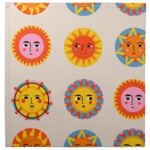 Abstract suns: ethnic seamless pattern. cloth napkin