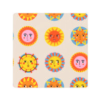 Abstract suns: ethnic seamless pattern.